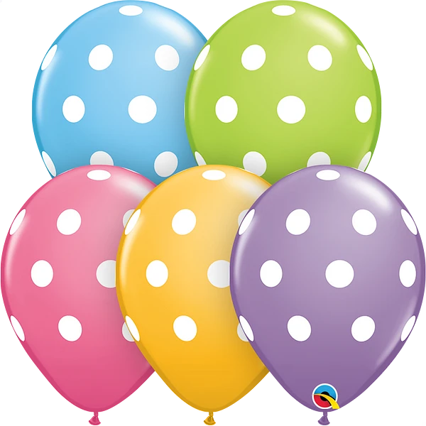 color assorted balloons with polka dots