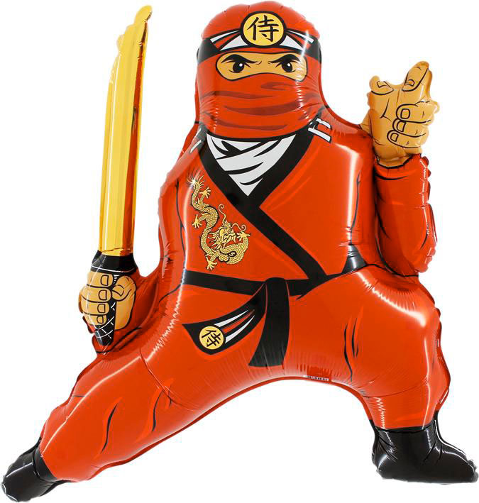 red ninja shaped balloon