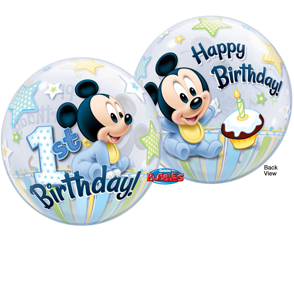 disney mickey mouse 1st birthday bubble balloon