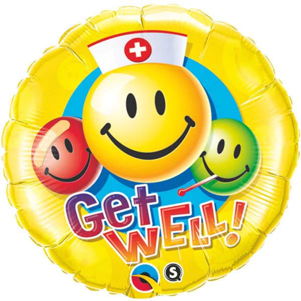 get well balloon with smiley faces