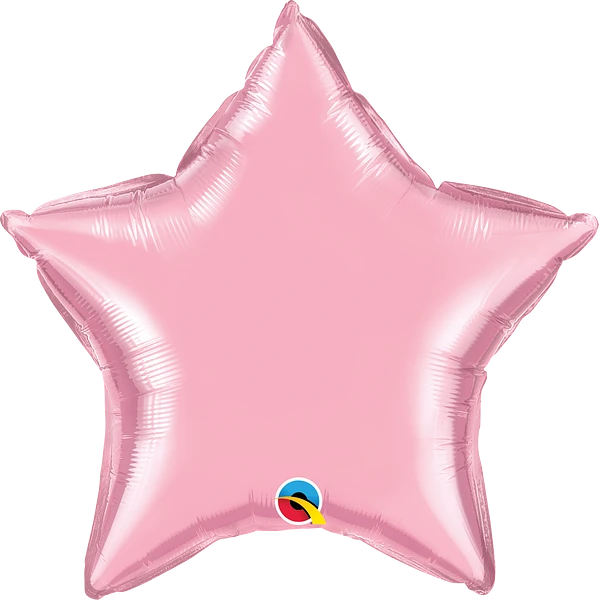 pearl pink, light pink, pastel pink star shaped balloon