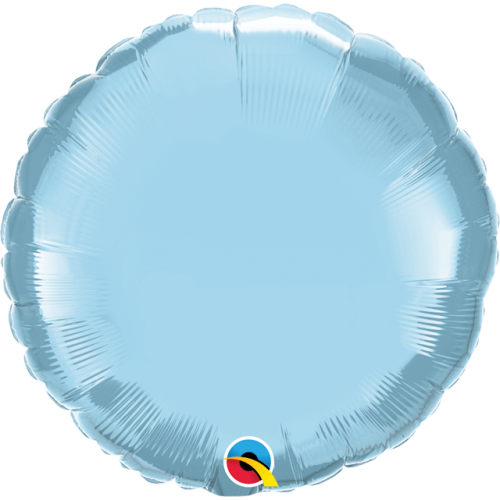 round pearl light blue balloon