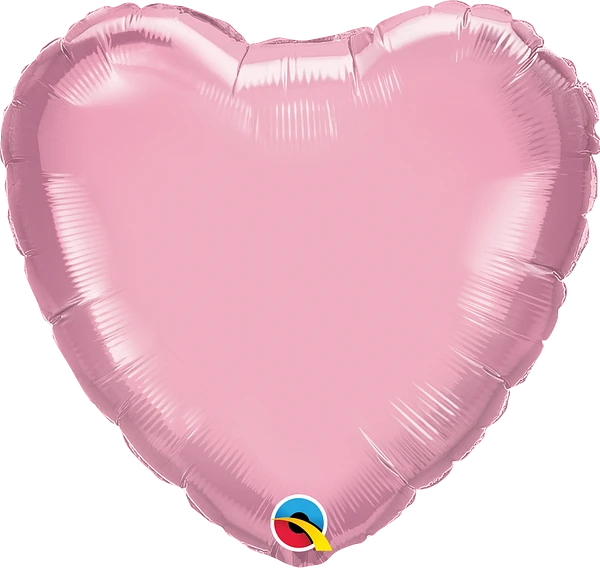 pearl pink, light pink, pastel pink heart shaped balloon