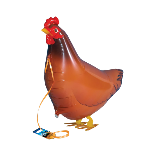 brown hen shaped walking balloon, airwalker