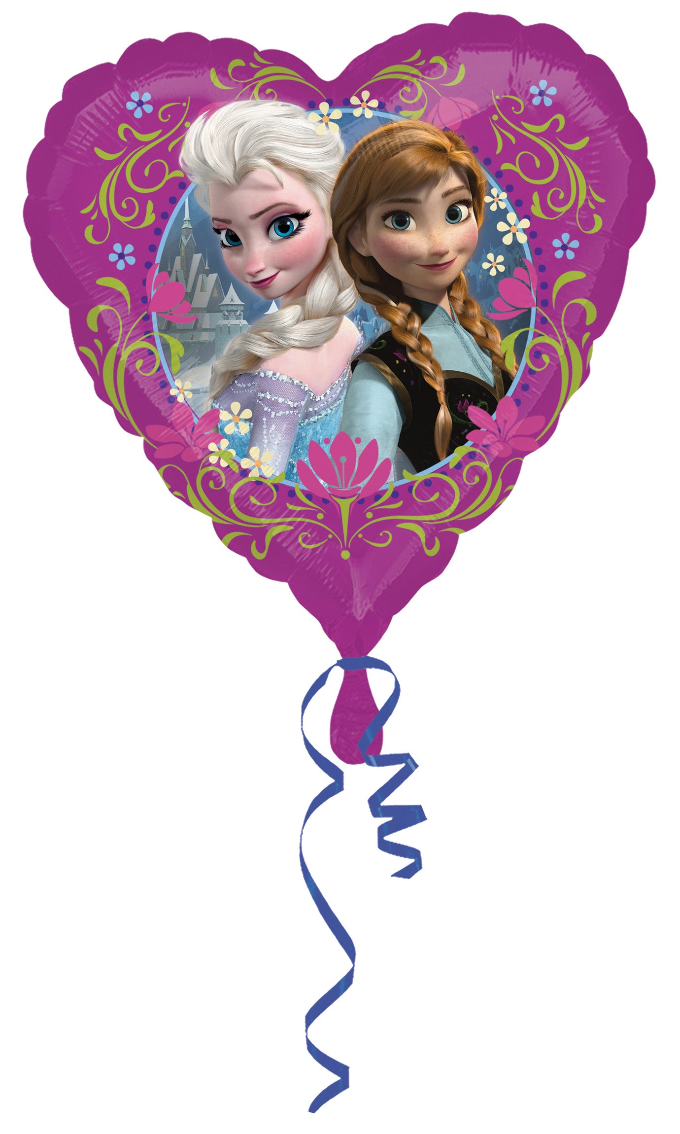 purple heart shaped frozen balloon