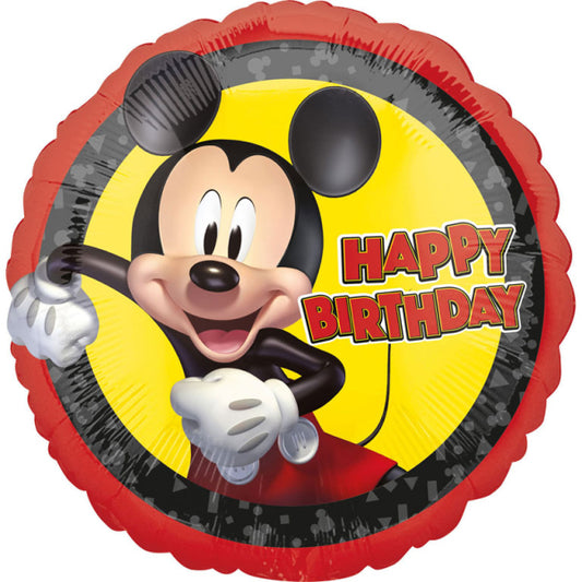 round colorful mickey mouse happy birthday balloon