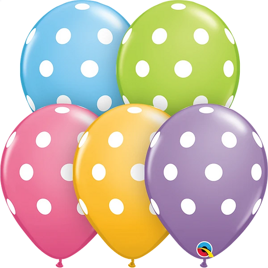 color assorted balloons with polka dots