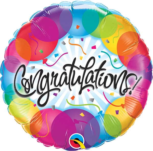 colorful round Congratulations balloon