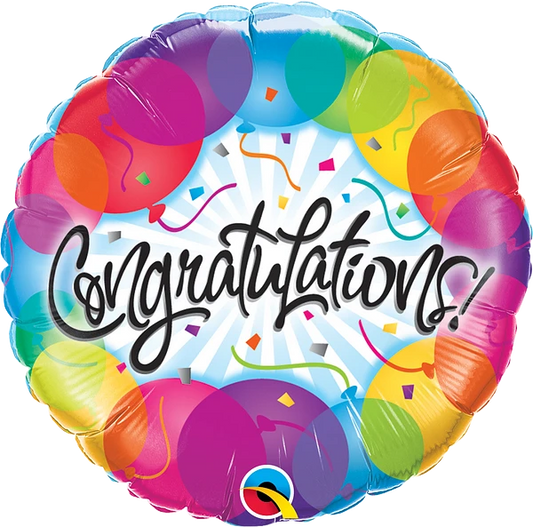 colorful round Congratulations balloon