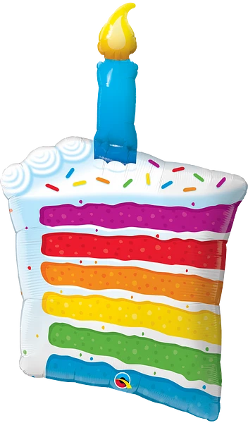 colorful rainbow cake shaped balloon, colorful rainbow slice of the cake shaped balloon