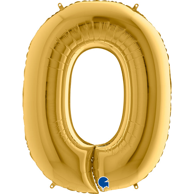 gold number zero shaped balloon