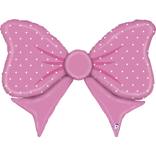 pink bow shaped balloon
