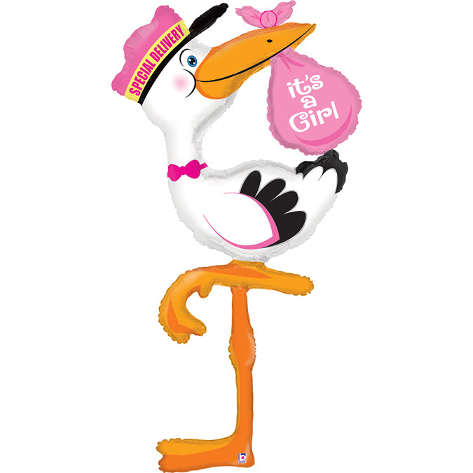 special delivery stork shaped it's a girl balloon