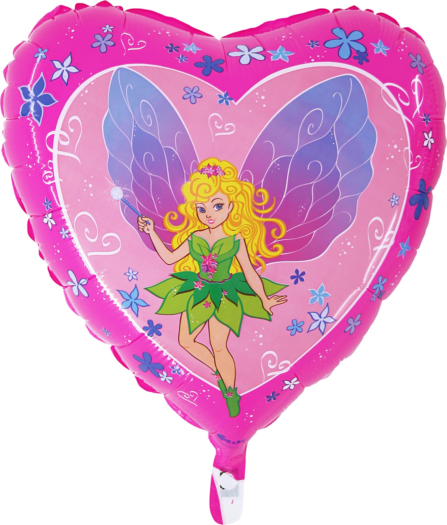 pink heart shaped balloon with fairy lallabell