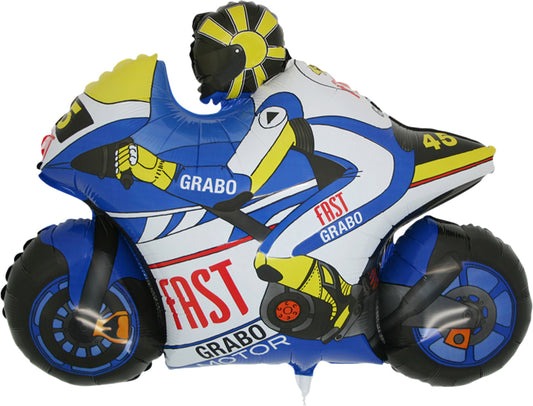 blue motorcycle / motorbike shaped balloon