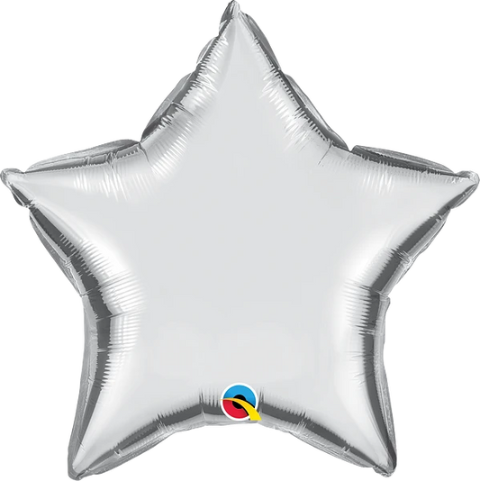 silver star shaped balloon