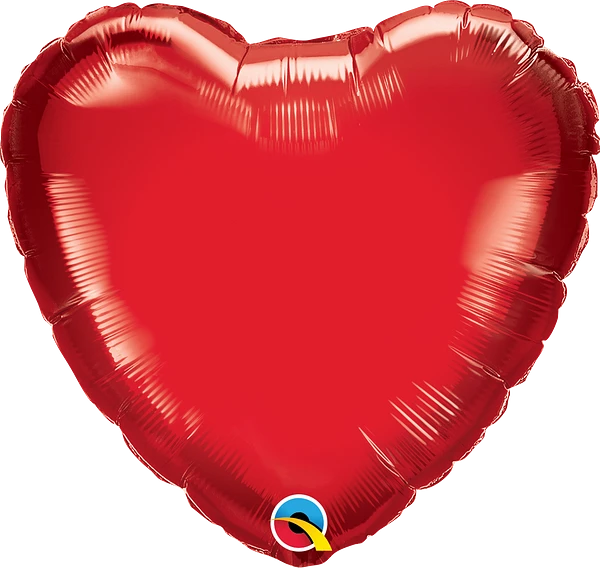 ruby red heart shaped balloon