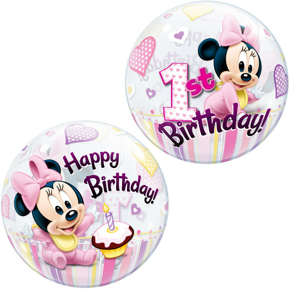 disney minnie mouse 1st birthday bubble balloon