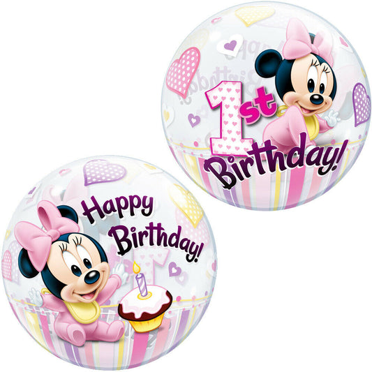 disney minnie mouse 1st birthday bubble balloon