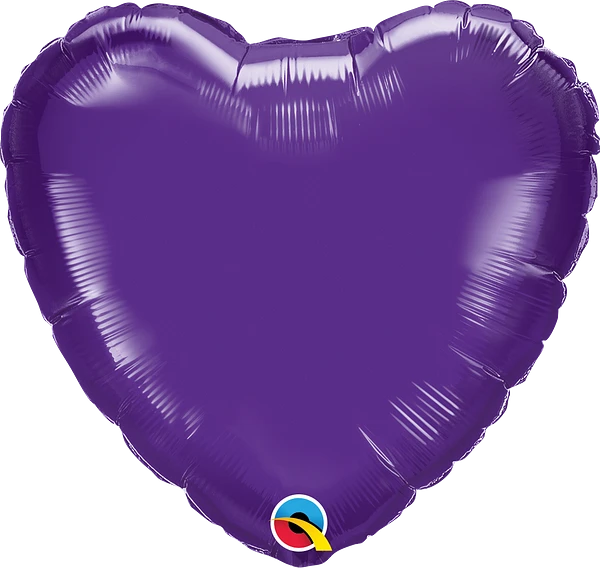 quartz purple, dark purple heart shaped balloon