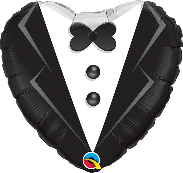 heart shaped wedding tuxedo balloon