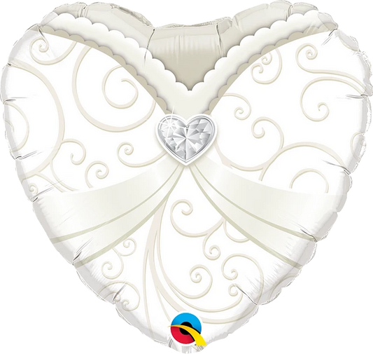 heart shaped wedding gown/dress balloon