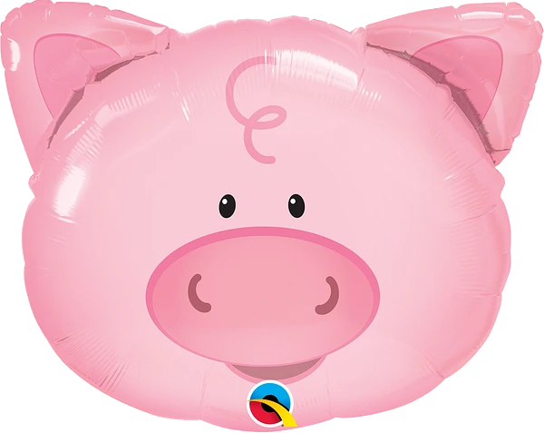 pink, light pink pig shaped balloon