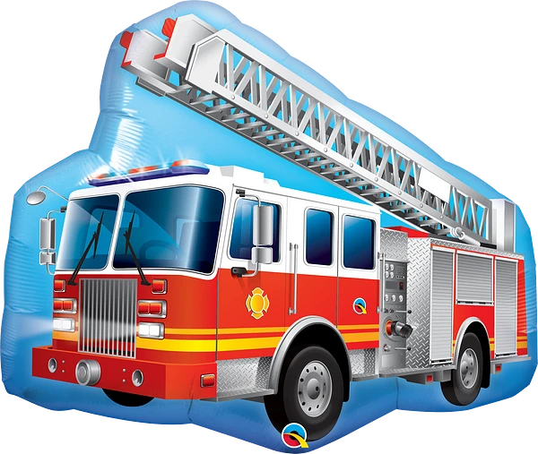 red fire truck shaped balloon