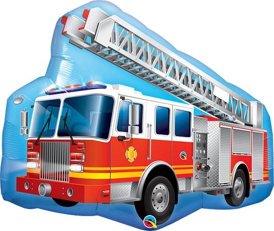 red fire truck shaped balloon