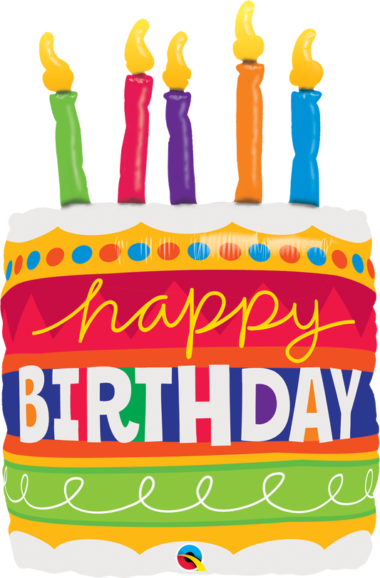 colorful birthday cake shaped balloon