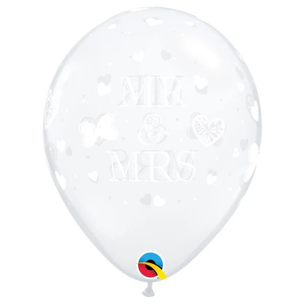 diamond clear drop shaped Mr & Mrs balloon