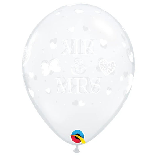 diamond clear drop shaped Mr & Mrs balloon
