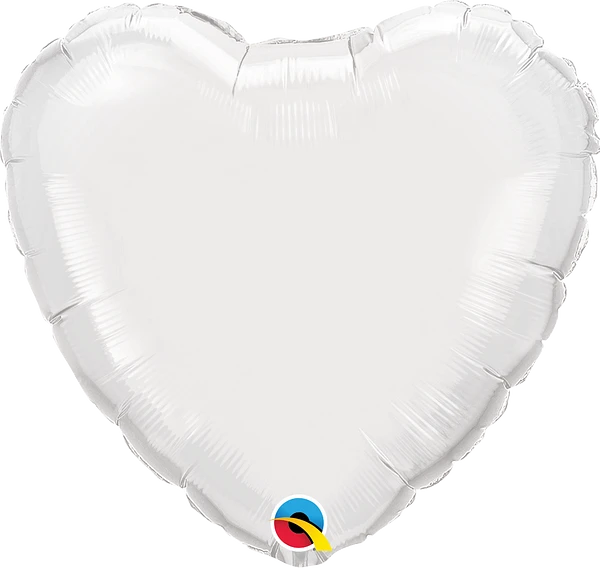 white heart shaped balloon