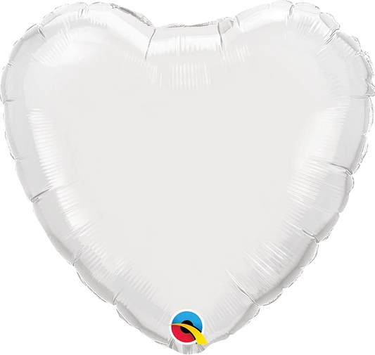 white heart shaped balloon