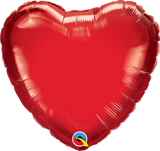 ruby red heart shaped balloon