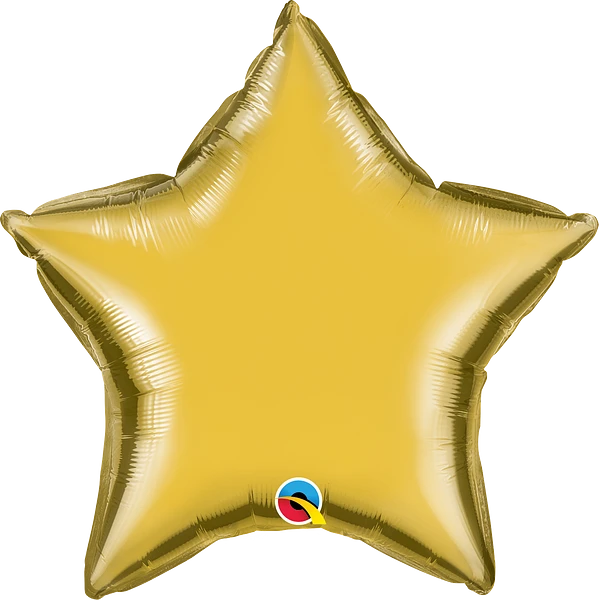 metallic gold star shaped balloon