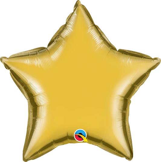 metallic gold star shaped balloon
