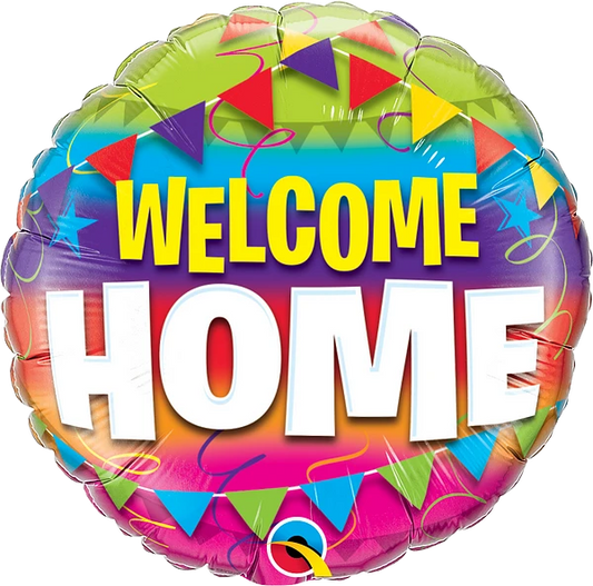 round colorful welcome home balloon