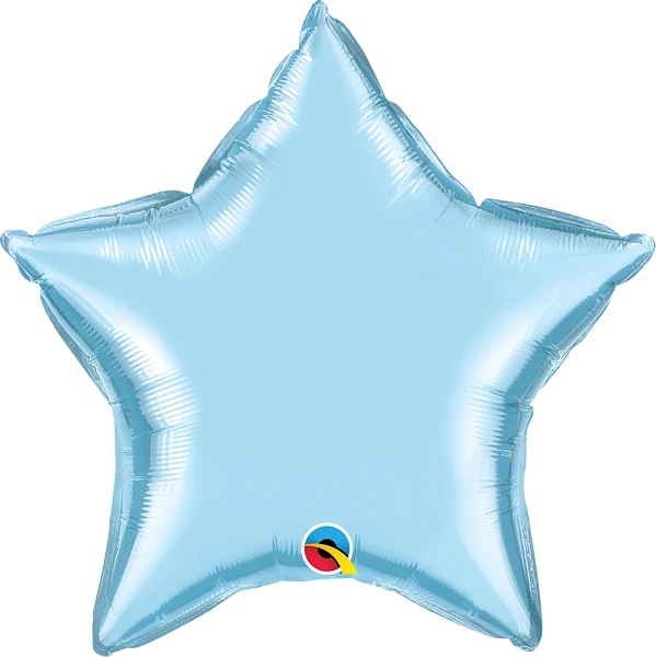 pearl light blue star shaped balloon