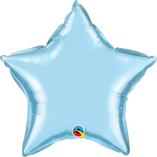 pearl light blue star shaped balloon