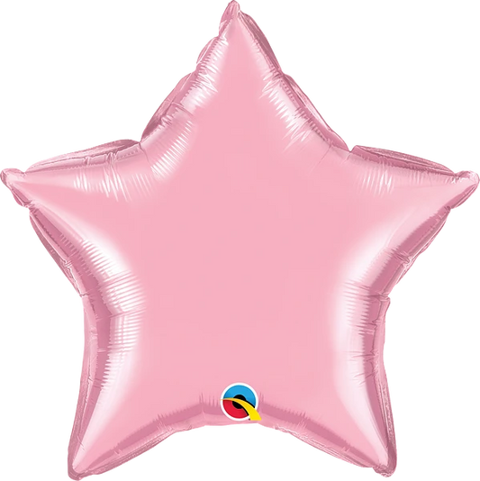 pearl pink, light pink, pastel pink star shaped balloon