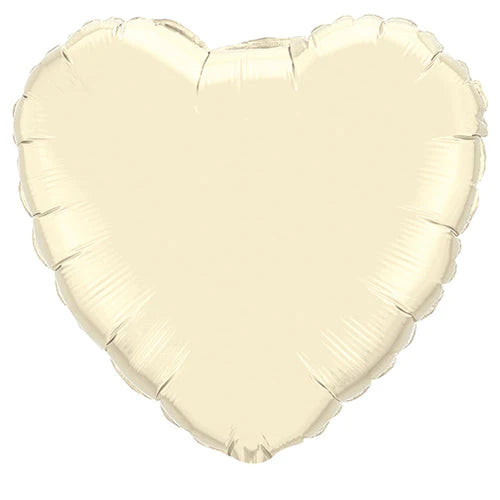 pearl ivory/cream white, pastel heart shaped balloon