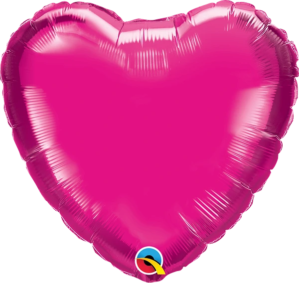 magenta heart shaped balloon