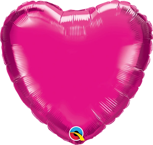 magenta heart shaped balloon