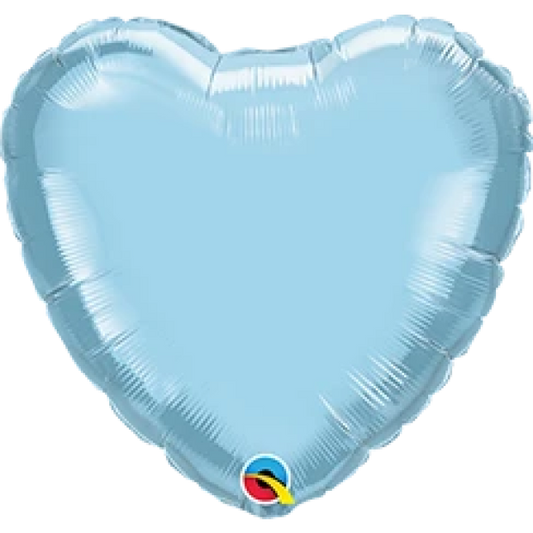 pearl light blue heart shaped balloon