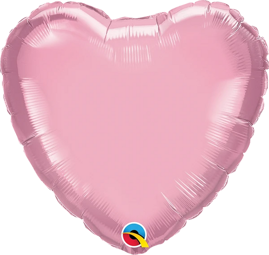 pearl pink, light pink, pastel pink heart shaped balloon